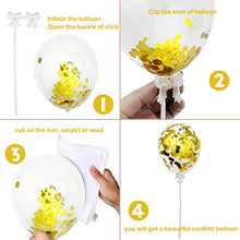 Load image into Gallery viewer, iZoeL Gold Birthday Cake Decoration Happy Birthday Cake Topper Paper Fans Banner Confetti Balloon Fireworks Golden Cupcake Topper for Gold Theme Party Decor Girl Boy Kid Women Man (Gold)