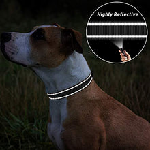Load image into Gallery viewer, TagMe Reflective Nylon Dog Collars, Adjustable Classic Dog Collar with Quick Release Buckle for Small Dogs, Black, 2.0 cm Width