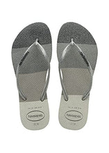 Load image into Gallery viewer, Havaianas Kid's Slim Glitter Palette Flip-Flop, White, 12C