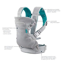 Load image into Gallery viewer, Infantino Flip 4-in-1 Light & Airy Convertible Carrier - Breathable, 4 Positions, Lumbar Support, Adjustable Waist Belt, Head Support, Ergonomic Seat, Adjustable Waistband, Plush Straps