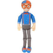 Load image into Gallery viewer, Blippi BLP0019 Bendable Plush Doll, 16” Tall Featuring SFX-Squeeze The Belly to Hear Classic catchphrases-Fun, Educational Toys for Babies, Toddlers, and Young Kids