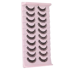 Load image into Gallery viewer, wiwoseo False Eyelashes Russian Strip Lashes Natural Wispy Fluffy Lashes 3D Effect Fake Eyelashes 10 Pairs Pack