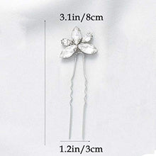 Load image into Gallery viewer, Runmi Wedding Hair Pins Silver Bride Hair Piece Crystal Bridal Headpiece Wedding Hair Accessories for Women and Girls(Pack of 3)