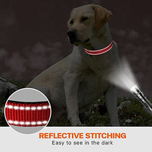 Load image into Gallery viewer, Taglory Reflective Nylon Dog Collar with Safety Buckle, Adjustable Pet Collars with Soft Neoprene Padding for Extra Large Dogs, Red