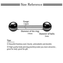 Load image into Gallery viewer, LAURITAMI 24 Pairs 14G Straight Tongue Bars Barbell Nipple Ring Shield Rings Retainer Glow in Dark Flexible Acrylic & Surgical Steel 14mm 16mm