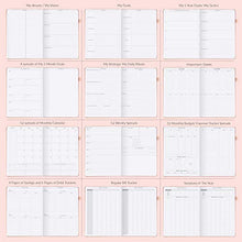 Load image into Gallery viewer, GoGirl Planner PRO - Undated Horizontal Layout Weekly Planner and Organizer + Budgeting and Expense Tracking Pages, Goals Journal & Agenda, 7" x 10" Hardcover, Lasts 1 Year - Rose Gold