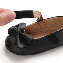 Load image into Gallery viewer, Baby Girls First Walking Shoes Bow-Knot Mary Jane Flats Adjustable PU Leather Anti-Slip Soft-Soled Princess Shoes Infant Girls Outdoor Shoes,0-18 Months