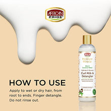 Load image into Gallery viewer, African Pride Moisture Miracle Hydrate & Renew Curl Milk & Hair Detangler, For Natural Coils & Curls, Hydrates & Controls Frizz, 12 oz