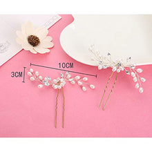 Load image into Gallery viewer, Hair Accessories Bridal Jewellery Hair Pins – 3 Pieces Fashion Retro Elegant Women's Pearl Rhinestone Hair Clip Wedding Bridal Hair Accessories (Colora)