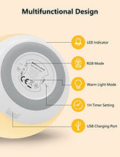 Load image into Gallery viewer, Night Lights for Kids Room, MediAcous Baby Night Light with 7 Colors Changing & Dimming Function, Rechargeable Kids Night Light with 1 Hour Timer & Touch Control, Up to 100H