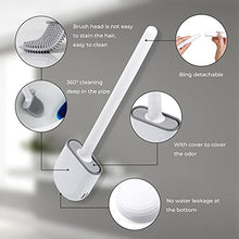 Load image into Gallery viewer, Silicone Toilet Brush Bathroom Bowl Toilet brushes and holders Set Buddy Bristle with No-Slip Long Handle Quick Drying Holder Toilet Brush Kit with Base for Anti-drip Clean Toilet Corner Easily