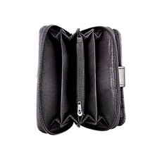 Load image into Gallery viewer, Women's Small Purse, Real Leather Zip Wallet with Coin and Key Pocket for Ladies (Black)