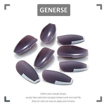 Load image into Gallery viewer, Generse Coffin False Nails Long Matte Fake Nails Purple French Ballerina Press on Nails Acrylic Full Cover Stick on Nail Tips 24pcs for Women and Girls