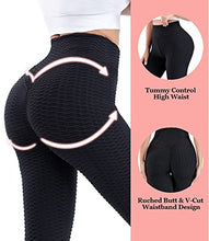 Load image into Gallery viewer, RUIXUE TIK Tok Leggings Butt Lift, Womens High Waisted Yoga Pants Tummy Control, Scrunch Honeycomb Leggings Anti Cellulite Leggings for Workouts Yoga Pants