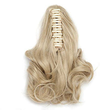 Load image into Gallery viewer, Long Short Claw Ponytail Hair Extension One Piece Cute Clip in on Ponytail Jaw/Claw Synthetic Straight Curly Hairpieces 12" Curly Ash Blonde mix Bleach Blonde