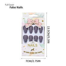 Load image into Gallery viewer, Generse Coffin False Nails Long Matte Fake Nails Purple French Ballerina Press on Nails Acrylic Full Cover Stick on Nail Tips 24pcs for Women and Girls