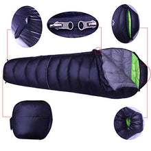 Load image into Gallery viewer, LMR Outdoors Ultralight Mummy Down Sleeping Bag for camping with Compression Sack (Black)