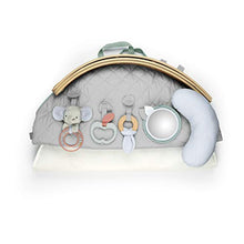 Load image into Gallery viewer, Ingenuity, Cosy Spot Reversible Duvet Activity Gym and Padded Play Mat with Wooden Removable Toy Bar, 6 Detachable Toys, Foldable for Easy Transport, Neutral Design - Loamy, Ages Newborn +