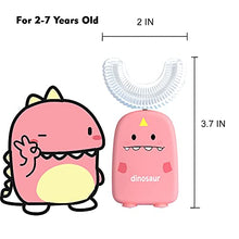 Load image into Gallery viewer, Manual Toothbrush with U-Shaped Bristles Food Grade Silicone Toothbrush Head for Kids 2-7 Years (Pink)