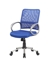 Load image into Gallery viewer, Boss Office Products B6416-BE Mesh Back Task Chair with Pewter Finish in Blue