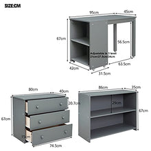 Load image into Gallery viewer, 3FT Bed Loft Bed 90x190cm Children Single Bed Children Bed Three drawers Desk Storage Mid Sleeper Kids Storage Bed Shelves Loft Bed with Metal Accessories