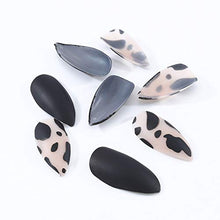 Load image into Gallery viewer, Brishow Coffin False Nails Black Leopard Fake Nails Pointed Ballerina Acrylic Press on Nails Full Cover Stick on Nails 24pcs for Women and Girls