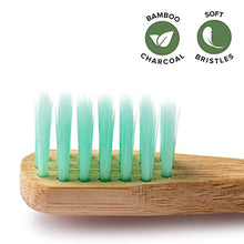 Load image into Gallery viewer, Greenzla Kids Bamboo Toothbrushes (6 Pack) | BPA Free Soft Bristles Toothbrushes | Eco-Friendly, Natural Bamboo Toothbrush Set | Biodegradable, Compostable & Organic Charcoal Wooden toothbrushes