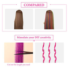 Load image into Gallery viewer, 6 Pieces 6 Colors Colorful Clip in on Hair Extension Rainbow Hairpiece for Girls Princess Party Straight Hair Extensions Clip, 20 Inch