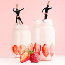 Load image into Gallery viewer, 36 Pieces Bachelorette Party Decorations Naughty Rose Gold Confetti Dancing Men Straws Glitter Male Stripper Pole Dancer Pre-Glued for Hens Girls Night Out Decorations Bridal Shower Favors Supplies