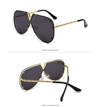 Load image into Gallery viewer, Casual Trendy Sunglasses For Men Women,V-Shaped Fashion Design Metal Frame Eyeglasses-UV400 Protection-Oversized Shades-Great for Driving,City Walking,Outdoor Activites