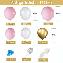 Load image into Gallery viewer, Bellatoi Balloon Arch Garland Kit,126pcs Gold and White Pink Party Decoration,White Gold Pink Balloon Metal Latex Balloon, Decoration Balloons for Birthday Wedding Graduation
