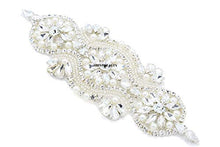 Load image into Gallery viewer, Wedding Applique Belt Crystal Rhinestone Applique for Bridal Wedding Dress Diamante Bridal Belt Womens Rhinestone Belt Girls Sash Belt Bridal Sash With Ribbon (Silver-002)