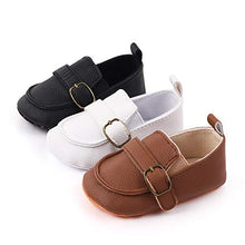 Load image into Gallery viewer, MASOCIO Baby Shoes Boy Moccasin Infant Newborn Soft Sole Casual Flats First Walking Shoes Black 0-6 Months