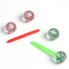 Load image into Gallery viewer, CrazyPiercing 8Pair Flexible Glitter Acrylic Tongue Ring Retainer or Nipple Ring 14G Bar Length 16mm Multicolor