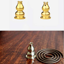 Load image into Gallery viewer, Ruilasago Ceramic Incense Burner with Brass Calabash Incense Stick Holder Porcelain Charcoal Censer Copper Alloy Cover Cone Coil Smoke Censer (Sky Blue)