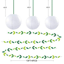Load image into Gallery viewer, Spring Yellow Green Party Decoration Kit Hanging Paper Fans Lanterns Pom Pom Flowers with 3D Butterfly Green Leaves Garland for Birthday Wedding Engagement Baby Shower Theme Party Decorations Supplies