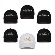 Load image into Gallery viewer, LADY&HOME Set of 6 Hens Party Cap, Bride and Bride Tribe Baseball Caps, Best Gift for Bachelorette Party, Bridal Party, Wedding, Embroidered Adjustable Cotton Truck Caps