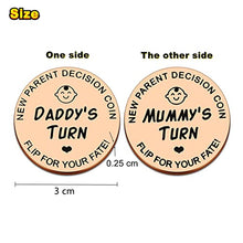 Load image into Gallery viewer, New Parents Decision Coin,Gifts for Mum Dad,Newborn Baby Gifts,New Mum Gifts,Flip Coin Decision,Funny,Birthday,Anniversary,Stainless Steel (Rose Gold)