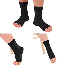 Load image into Gallery viewer, Casiz Dr Sock Soothers, Plantar Fasciitis Socks Ultimate Support Sleeves for Your Aching Heels for Runners - Get That Spring Back in Your Step Black L XL 1pair