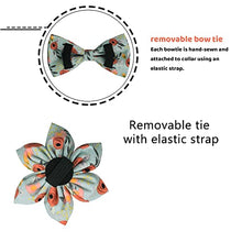 Load image into Gallery viewer, Dog Collar, Adjustable Dog Collars with Metal Quick Release Buckle, Daisy Tie & Bow tie Collar Dogs Collars (Green)