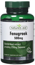 Load image into Gallery viewer, Natures Aid Fenugreek 500 mg, 250 mg Saponins Daily, Vegan, 90 Capsules