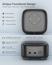 Load image into Gallery viewer, White Noise Machine, elesories Sound Machine Portable Sleep Therapy for Adults Baby Kids Sleeping, 30 Soothing Sounds Including White Noise/Fan Sounds/Nature Sounds/Lullaby for Nursery Office Home