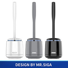 Load image into Gallery viewer, MR.SIGA Toilet Bowl Brush and Holder, Premium Quality, with Solid Handle and Durable Bristles for Bathroom Cleaning, Black, 1 Pack