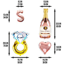 Load image into Gallery viewer, LavaRose Miss to Mrs hen party decorations 23 pcs set, MISS TO MRS balloons, confetti balloons, rose gold ribbon, inflating straw. Bride to be party, Hen do