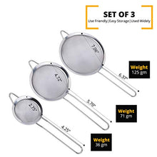 Load image into Gallery viewer, Jojeys Sieves and Strainers Set - Metal Sieve Stainless Steel, Fine Mesh Strainer - Kitchen Sieve Fine Mesh, Sive Cooking, Flour Sieve for Baking - Rust Free Seive, Dishwasher Safe SIV, Colander