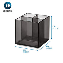 Load image into Gallery viewer, iDesign Compartment Divided Makeup Box from the Signature Series by Sarah Tanno, Compact RPET Makeup Organiser Storage, Makeup Storage Cube, Smoke/Matte Black
