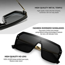 Load image into Gallery viewer, Oversized Sunglasses for Women Men Classic Trendy Flat Top Sunglasses UV400 Protection Black