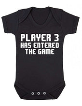 Load image into Gallery viewer, Reality Glitch Player 3 Has Entered The Game Short Sleeve Gaming Black Baby grow or Vest for Baby Boy or Girl (0-3 Months, Black)