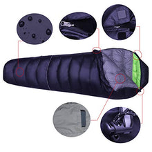 Load image into Gallery viewer, LMR Outdoors Ultralight Mummy Down Sleeping Bag for camping with Compression Sack (Black)