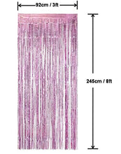 Load image into Gallery viewer, AILEXI 3 Pack Metallic Tinsel Curtains Foil Fringe Shimmer Streamers Curtain Door Window Decoration for Birthday Wedding Party Supplies 3ft*8ft - Pink